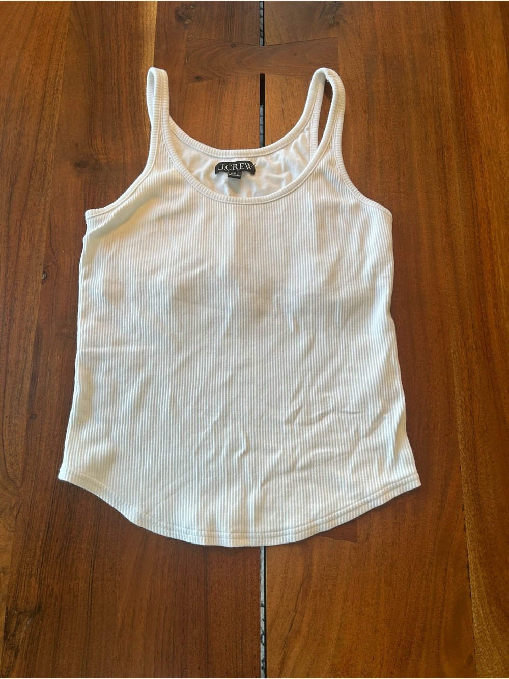 J. Crew White Ribbed Tank